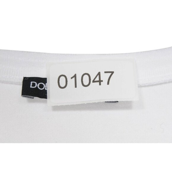 Dolce & Gabbana Men White Embroidered Crown Crewneck T Shirt Size XL IT 54 Gold - Picture 7 of 7